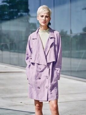 Melow Sz S Isaac Lilac Relaxed Double Breasted Blazer Jacket